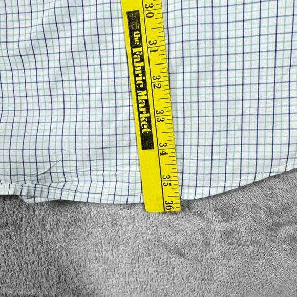IZOD 4XLT Plaid Button Down Shirt Men’s Blue Green Cotton Long Sleeve - Picture 9 of 10